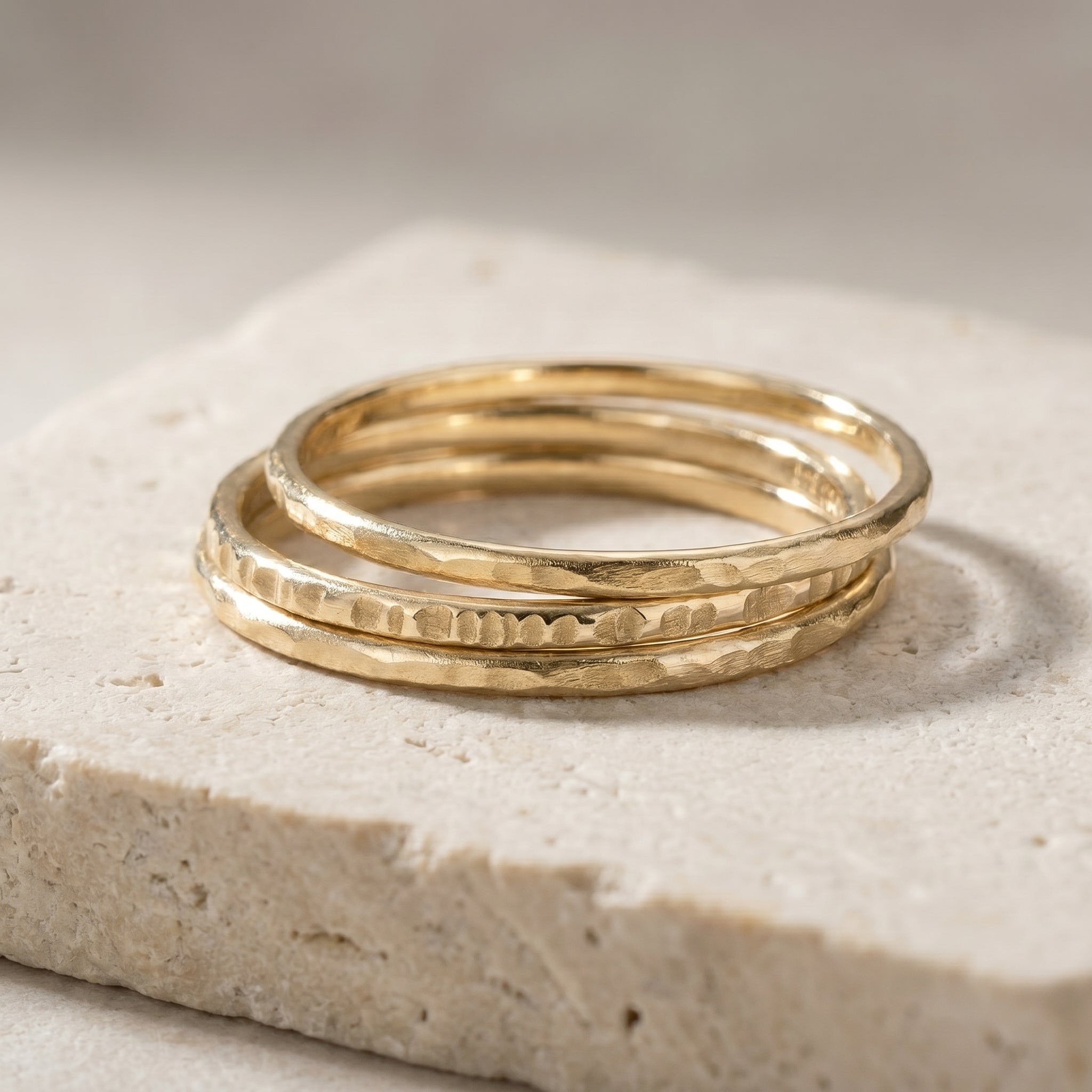 Gilded Hammered Stacker