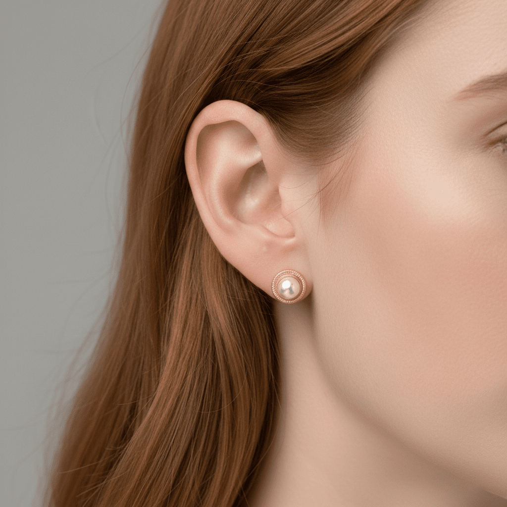 Textured Pearl Studs - Earrings