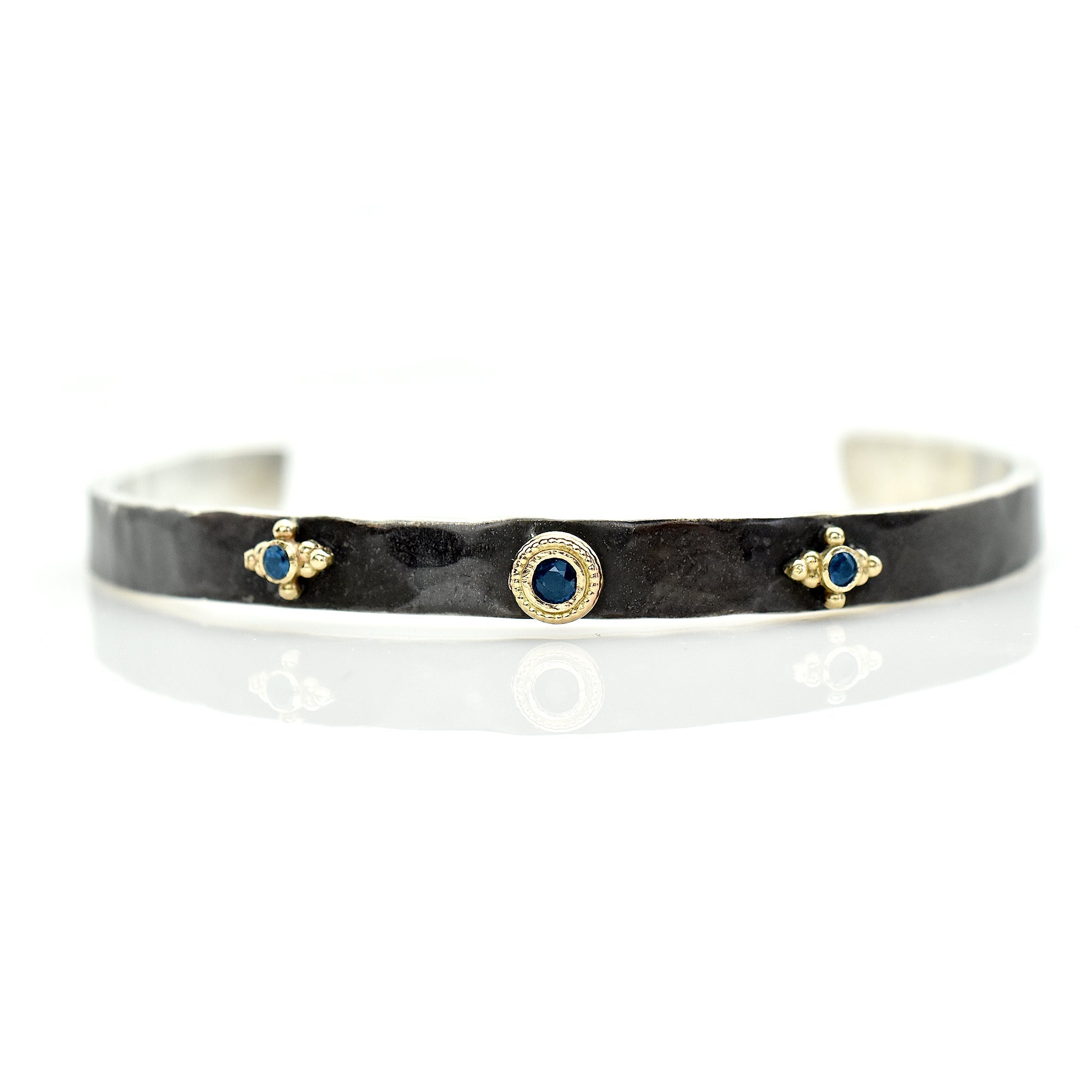 Blue Sapphire Bracelet Cuffs By J I Jewelry