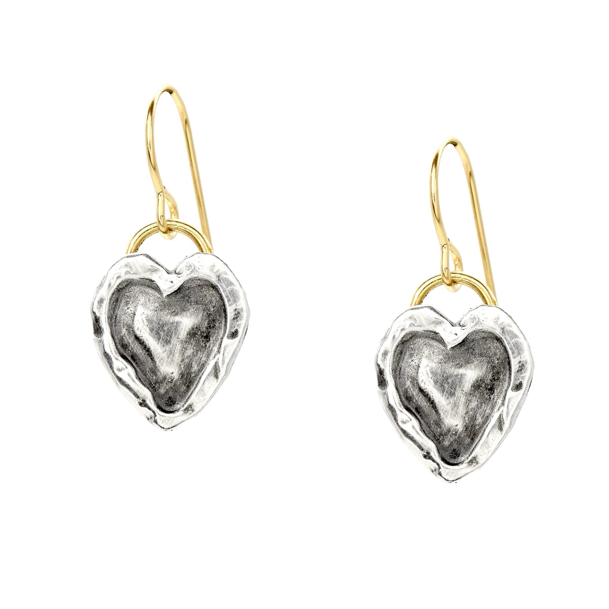 Carved Heart Of Silver Earring - Earrings