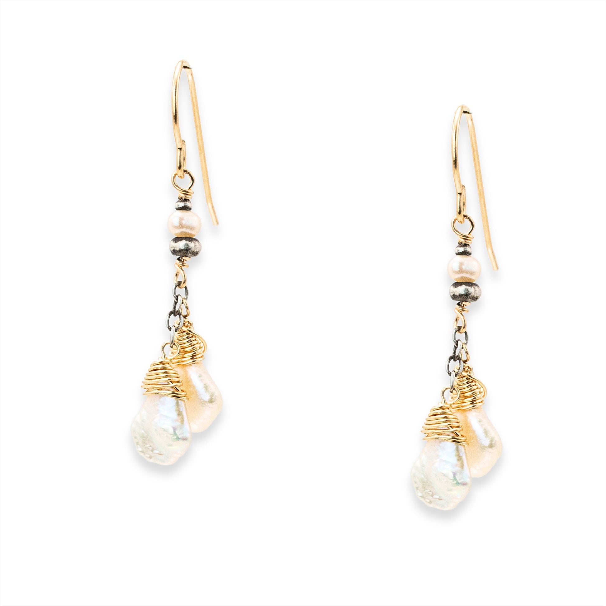 Gilded Pearl Wrap Earrings - Earrings