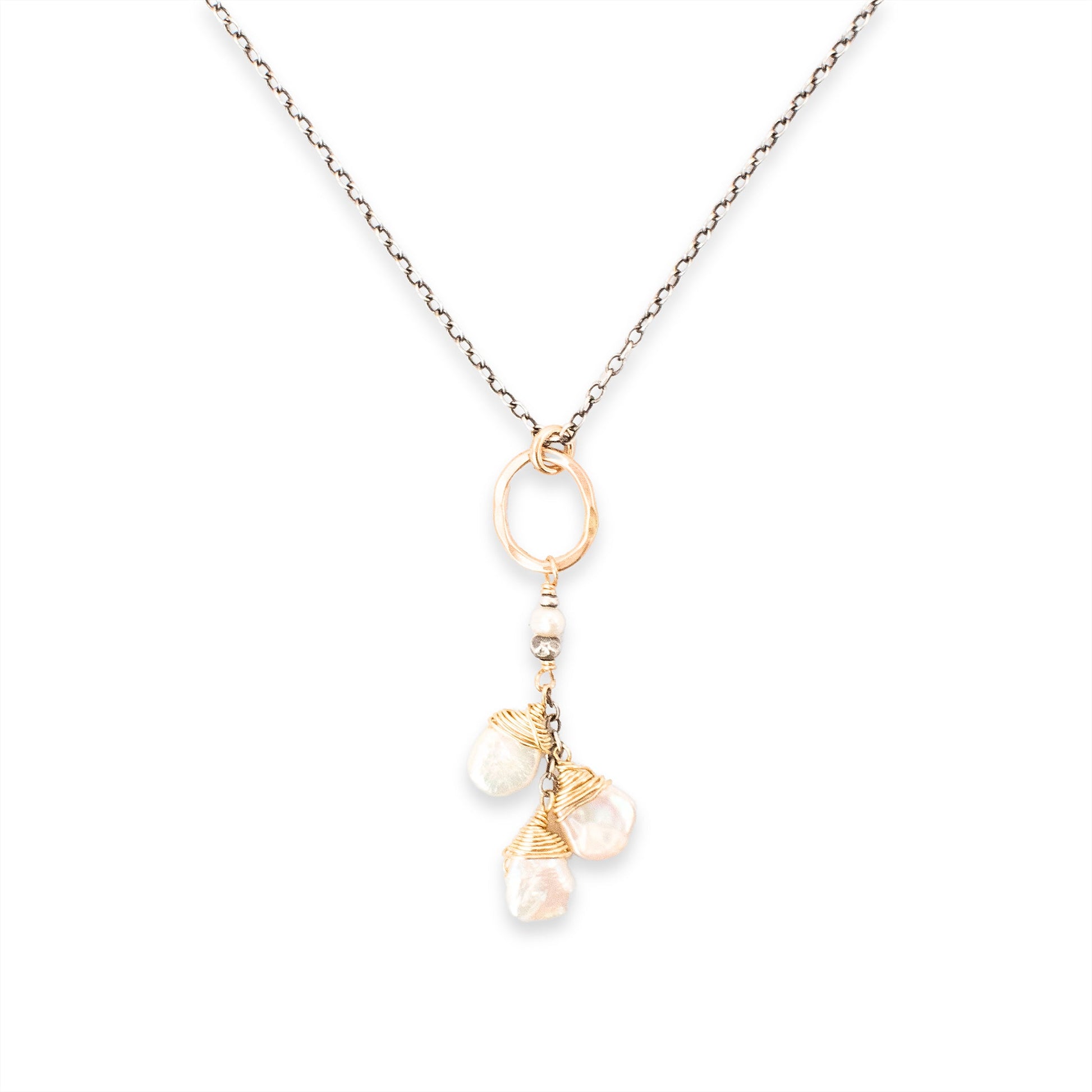 Gilded Pearl Wrap Necklace - Necklaces