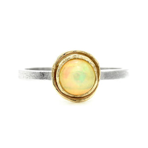 Golden Cupped Opal Ring - Rings