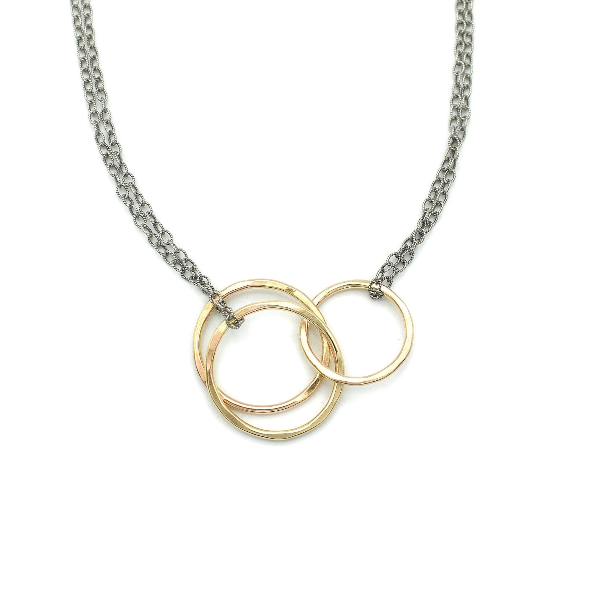 Interlocking Circles Bracelet As A Necklace - Necklaces
