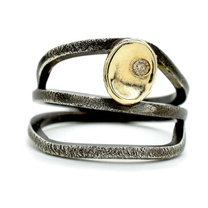 Sterling Wrap Diamond Ring - Rings