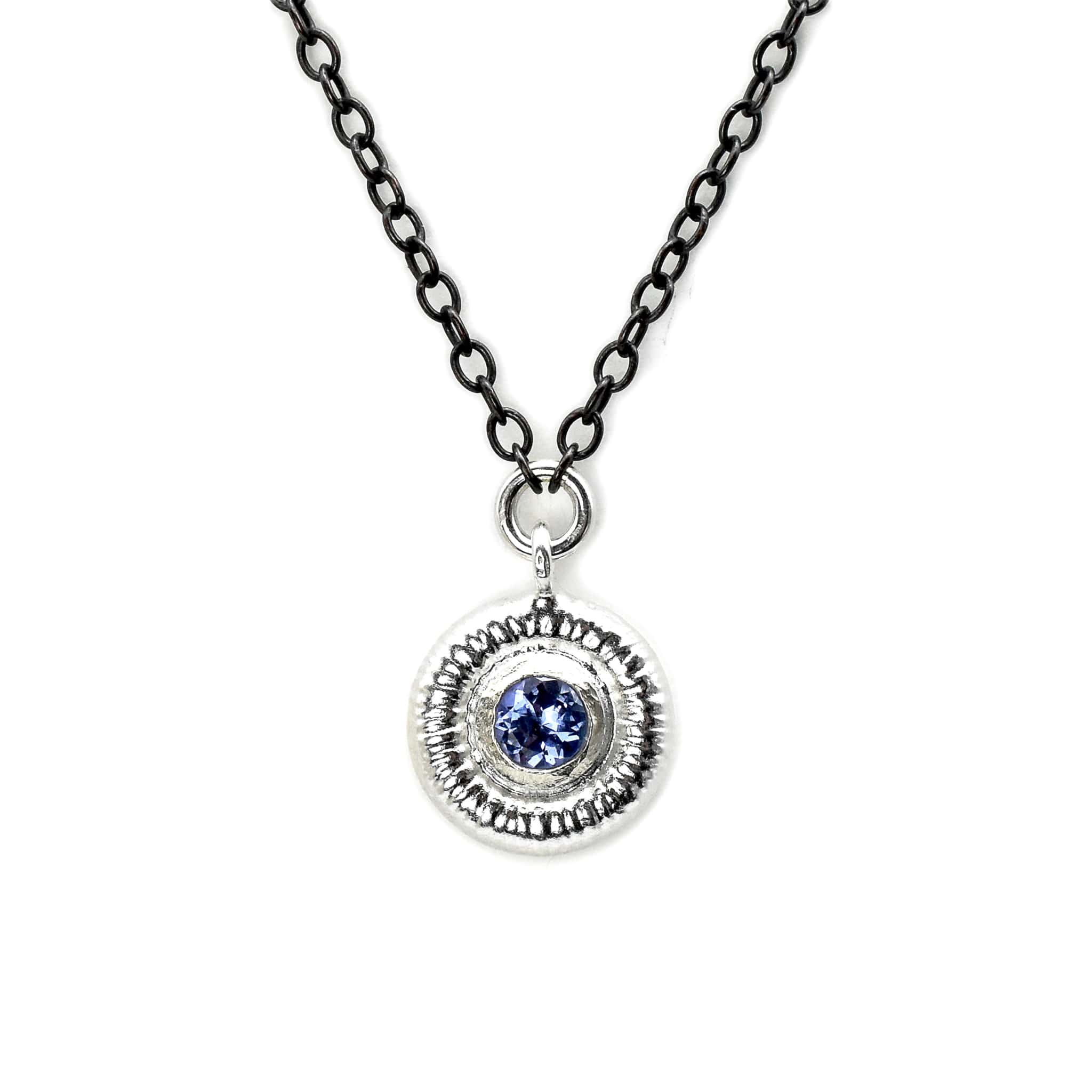Tanzanite Button Necklace - Necklaces