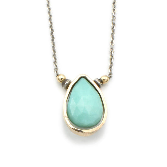 Turquoise Teardrop Necklace - Necklaces